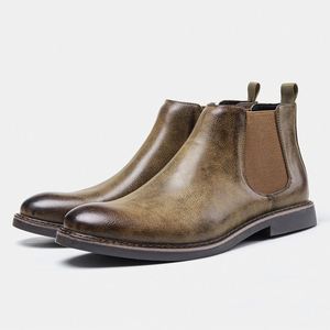 Nouveauté 2026 Bottes Chelsea en cuir de haute qualité pour hommes Bottes en caoutchouc tendance - Product Image 3