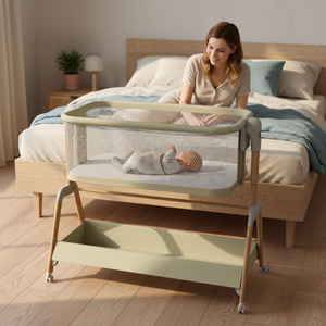 <span class=keywords><strong>Cuna</strong></span> Portátil para Bebé con Colchón, 6 Niveles de Altura Ajustables, <span class=keywords><strong>Cuna</strong></span> Colecho 3 en 1, <span class=keywords><strong>Cuna</strong></span> Mecedora para Bebé - Product Image 1