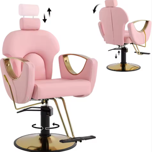 Silla de Peluquería Hidráulica con Reposacabezas Ajustable y Giratoria 360 Grados, Silla de Barbero, Silla de Salón - Product Image 1