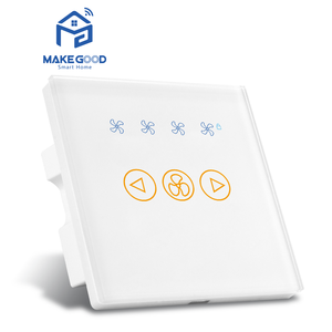 MakeGood 英国标准单路智能风扇开关 RGB背光 86*86mm 涂鸦系统 Wifi 支持 4档风扇无级调节 - Product Image 1