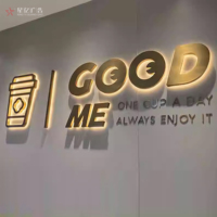 Letreros Publicitarios LED Retroiluminados de Acrílico y Acero Inoxidable Personalizados, Balizas Exteriores para Nombres de Tiendas y Parques