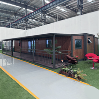 Casa Contenedor Expandible Prefabricada Resistente a Huracanes de 20 pies, 30 pies, 40 pies con Baño, Casa Prefabricada Móvil de Acero Ligero