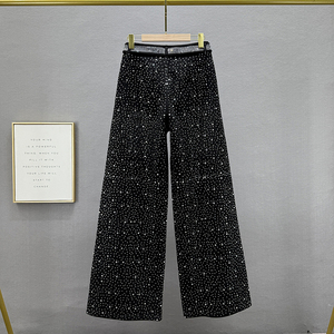 <span class=keywords><strong>Bufa</strong></span> femmes 2026 nouveau rétro jean Design coupe ample poids lourd décontracté jambe large strass jean femmes - Product Image 5