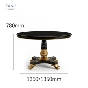 Tavolo da Pranzo Rotondo con Piedistallo in Stile Neoclassico Augustus |   <span class=keywords><strong>Mobili</strong></span> di Lusso in Stile Francese Dorato - EKAR - Product Image 6