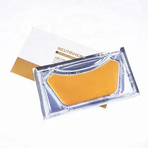 Private label herbal custom Crystal Lifting 24K Gold Anti-wrinkle Collagen sheet Neck Mask