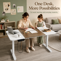 Bureau électrique à hauteur réglable AOR au design moderne et aux blocs de couleur, idéal pour l'apprentissage à domicile et le bureau, vente en gros personnalisée en usine dans toutes les couleurs