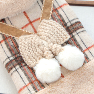 Nueva ropa de otoño/invierno para mascotas, para perros pequeños, cachorros, perros y gatos felices, chaleco cálido y cómodo con lazo de pompón. - Product Image 4