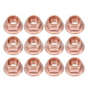 Tubo de escape para coche BMW M8, tuerca de brida chapada en cobre, hexagonal, antidesprendimiento, rosca de 6,8mm, diámetro de 17,4mm - Product Image 3