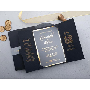 Cartes d'invitation de mariage et de fête des mères en papier couché de luxe avec impression personnalisée et enveloppe, design moderne et écologique - Product Image 1
