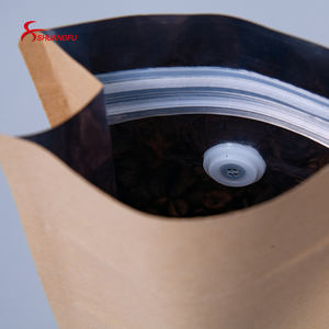 วาล์วย่อยสลายได้ T ซิป12ออนซ์คราฟท์บล็อกถุงกาแฟด้านล่าง - Product Image 2