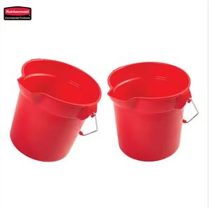 Rubbermaid BRUTE FG296300GRED Comercial 10 Qt Cubos de limpieza redondos Cubo de plástico gris para limpieza - Product Image 4