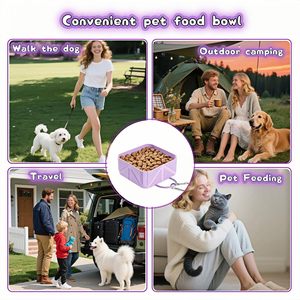 Bol carré pliable en silicone pour chien, 5 couleurs - Portable pour les voyages, la randonnée et le camping avec logo personnalisable - Product Image 5