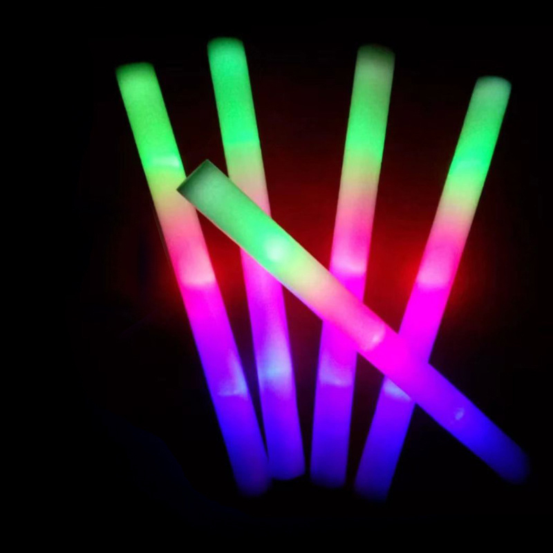 Wholesale Concert Cheer Props Led Colorful Foam Glow Stick Can Customizable Logo Party Flash Stick