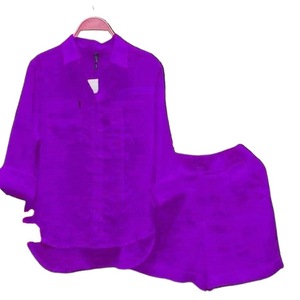 Ensemble chemise et jupe décontractés blancs pour femmes, couleur unie, tailles S, M, L, XL, XXL, pour la mode printemps-été - Product Image 5