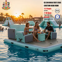 Kommerzielles PVC-Wasser-Sofa, aufblasbarer Angel- und Schwimmtisch mit Leiter für Freizeit, Unterhaltung, Partyverleih und Spiele