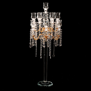 13 Arms Gold Finish Metal Arms Crystal Wedding <strong>Candelabra</strong> MH-Z0201 - Product Image 4