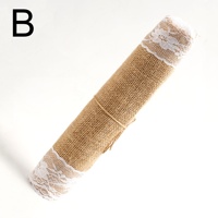 Chemin de table en toile de jute en dentelle de 12 pouces Chemin de table de fête de mariage en jute élégant