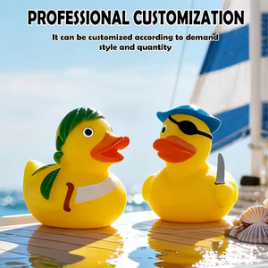 Pato Pirata con Logotipo Personalizado Directo de Fábrica, Pato de <span class=keywords><strong>Goma</strong></span> Ecológico de PVC para Baño de Bebés, Flotante, con Sonido - Product Image 4