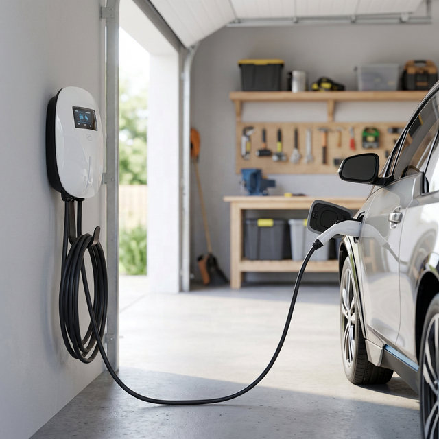 11kW EV Charger Smart Home Wallbox AC EVSE IP65 Type 1 Type 2 GB/T Electric Vehicle Charging Station with LCD Screen