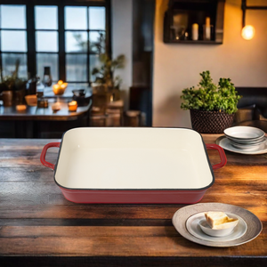 Prezzo <span class=keywords><strong>di</strong></span> fabbrica in ghisa rettangolare piatto <span class=keywords><strong>di</strong></span> frittura rettangolo Pan smalto pentole da forno - Product Image 6