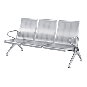 Yijiahao Waiting Chair Three Seater Gray Leather High Back Hospital Airport Station <b>Bench</b> With Armrests - Product Image 3