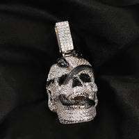UWIN 2025 nueva llegada Hiphop plata calavera colgante negro serpiente CZ collar Bling calavera rapero colgante para mujer hombre