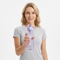 Bouteille écologique sans BPA, de qualité alimentaire, étanche, avec couvercle à ressort, idéale pour le camping, la randonnée et les voyages - Sans odeur et compatible lave-vaisselle