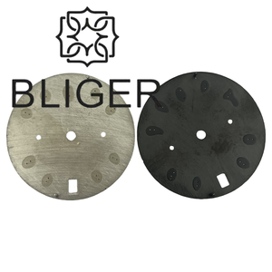 BLIGER, esfera negra, blanca y azul de 30mm con manecillas, verde luminoso, adecuada para movimiento de cuarto de galón VK64, cuenta con una ventana de fecha <span class=keywords><strong>a</strong></span> <span class=keywords><strong>las</strong></span> <span class=keywords><strong>6</strong></span> en punto - Product Image 5