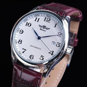 WINNER Montre Classique de Luxe Business Automatique Homme, Maître du Temps, Bracelet en Cuir, Cadran Blanc avec Date, Montre Homme - Product Image 4
