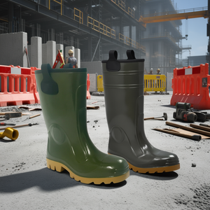 Botas de Seguridad TTAKE Verdes de PVC con Suela de Goma para Protección Laboral - Product Image 3