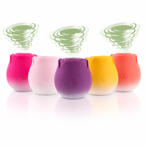 Вибратор в форме розы с градиентным цветом, стимулятор клитора, мягкий силикон, перезаряжаемый, тихий, секс-игрушка для женщин и пар - Product Image 1