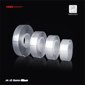 <span class=keywords><strong>Cinta</strong></span> de gel <span class=keywords><strong>transparente</strong></span> de <span class=keywords><strong>doble</strong></span> cara reutilizable personalizada de fábrica HWK, <span class=keywords><strong>cinta</strong></span> adhesiva acrílica fuerte para decoración del hogar, Material PET, nano <span class=keywords><strong>cinta</strong></span> - Product Image 1