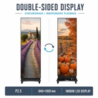 Écran publicitaire LED double face Vishow5.0 P2.5 pour intérieur, résolution 640*1920, sur pied, haute définition, garantie 2 ans