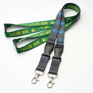Custom Full Color Polyester Lanyard with Buckles Both Sides Festival Party Customization Lanyard with Safety Break