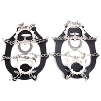 Crampons d'extérieur 12 dents anti-glace et anti-neige, couvre-chaussures en caoutchouc, griffes à glace soudées en acier inoxydable, modèle best-seller transfrontalier