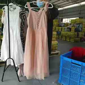 <span class=keywords><strong>Vestidos</strong></span> de Segunda Mano Grado AA WS31 para Mujer, Vestido Largo de Verano Usado para Mujer, Ropa Usada al por Mayor con Vestido de Algodón y Chifón - Product Image 4