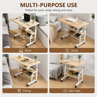 Station de charge pour bureau debout roulant Armocity, bureau d'ordinateur mobile réglable en hauteur, 2 étagères, montage facile