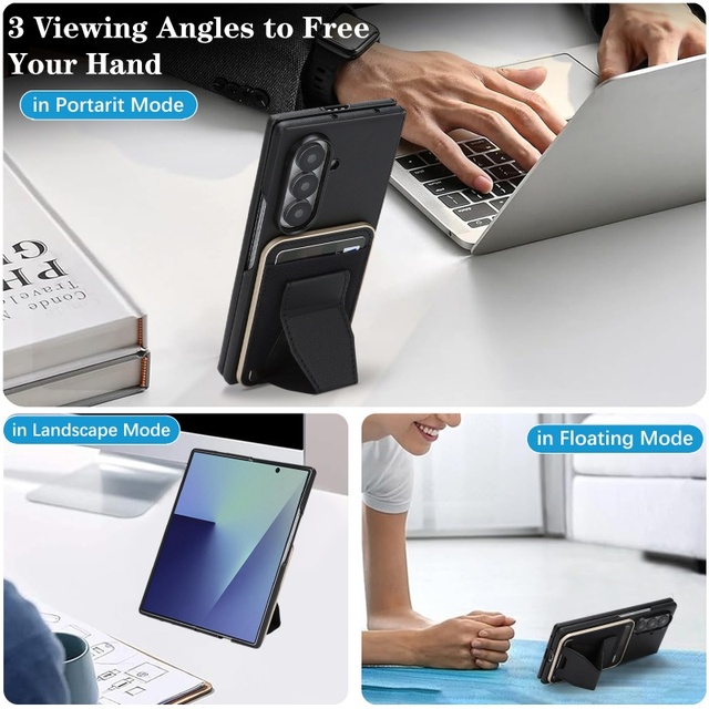 New Phone Case Dekker Q2 2 in 1 Magnetic Wallet Holder for Samsung Galaxy Z Fold 3 4 5 Flip 6 7 FE Mobile Cell Phone Back Cover