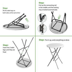 Wholesale 4ft Round Portable <strong>Folding</strong> <strong>Card</strong> <strong>Table</strong> Indoor Outdoor Plastic Garden Foldable Picnic Party Dining Bar <strong>Table</strong> for Events - Product Image 4