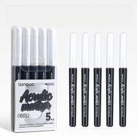 Marqueurs monochromes Languo blanc, noir, or métallisé, argent, haute capacité, imperméables, contrôle intelligent de l'encre, marqueur acrylique à flux direct