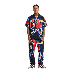 T-shirts pour hommes avec impression d'affiche rétro A Clockwork <span class=keywords><strong>Orange</strong></span>, style hawaïen, de haute qualité, décontractés, avec motifs graphiques - Product Image 1