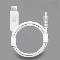 Jingsai 12V USB Boost Cable de alimentación 5,5*2,5mm PVC revestido USB a DC para enrutador/gato ligero
