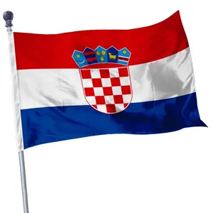 Huiyi Top Well Designed Custom Polyester Country Flags Waterproof Croatia Flag Wholesale Price Croatia 3X5Ft Advertising Flag