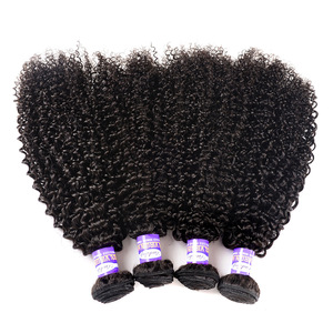 Extensions de cheveux naturels noirs afro crépus bouclés de haute qualité, 100 % cheveux humains non traités, non-Remy, double trame, en lots - Product Image 3