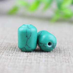 Cuentas de imitación de turquesa en forma de barril de 10x14 mm para la fabricación de joyas, materiales para accesorios de bricolaje - Product Image 1