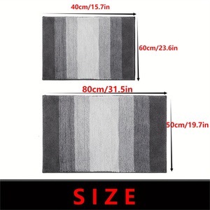 Alfombras de baño de microfibra absorbentes suaves y cómodas, alfombra de baño impermeable, alfombrilla de ducha lavable antideslizante - Product Image 2