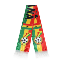 Vente chaude Conception Personnalisée Pas Cher 15x150cm Impression Tricot Worldup Polyester Football Club Fan Palestine Drapeau Écharpe