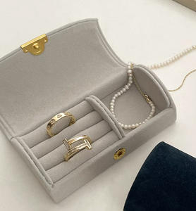 Hot Selling <strong>Ring</strong> Bracelet Necklace Storage <strong>Box</strong> <strong>Luxury</strong> Travel Compact Velvet Jewelry <strong>Box</strong> - Product Image 1