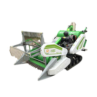 Moissonneuse-batteuse compacte mini pour la récolte du riz, du blé et des céréales, chenilles en caoutchouc, batteuse, équipement agricole