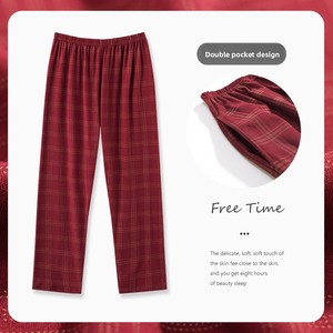 <span class=keywords><strong>Pantalon</strong></span> décontracté pour <span class=keywords><strong>homme</strong></span>, style japonais, à carreaux, en coton, <span class=keywords><strong>taille</strong></span> élastique, respirant, <span class=keywords><strong>grande</strong></span> <span class=keywords><strong>taille</strong></span>, coupe ample, pour la maison, printemps-automne - Product Image 6